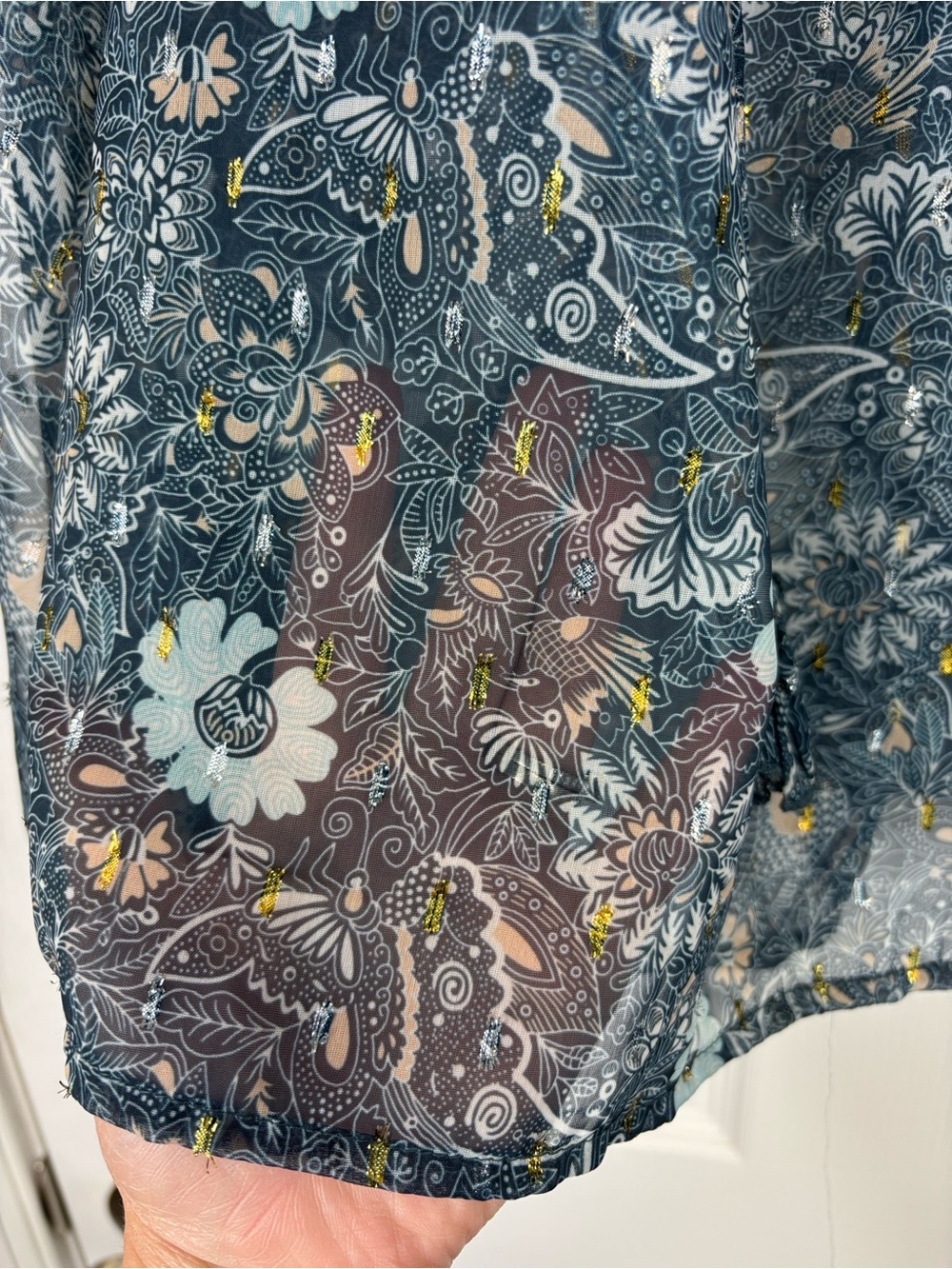 Anthropologie Let me be sheer puff sleeve blouse sz xs - Picture 9 of 10